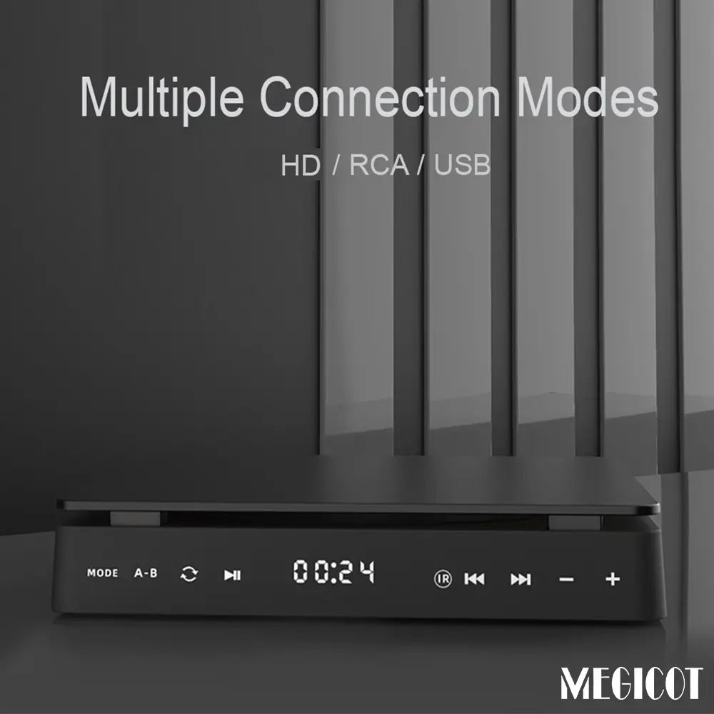 MEGICOT Mini DVD Player for TV with HD AV Port Touch Button Remote Control, All Region Free, Support CD DVD VCD USB Flash HD Video Playback Players for Home