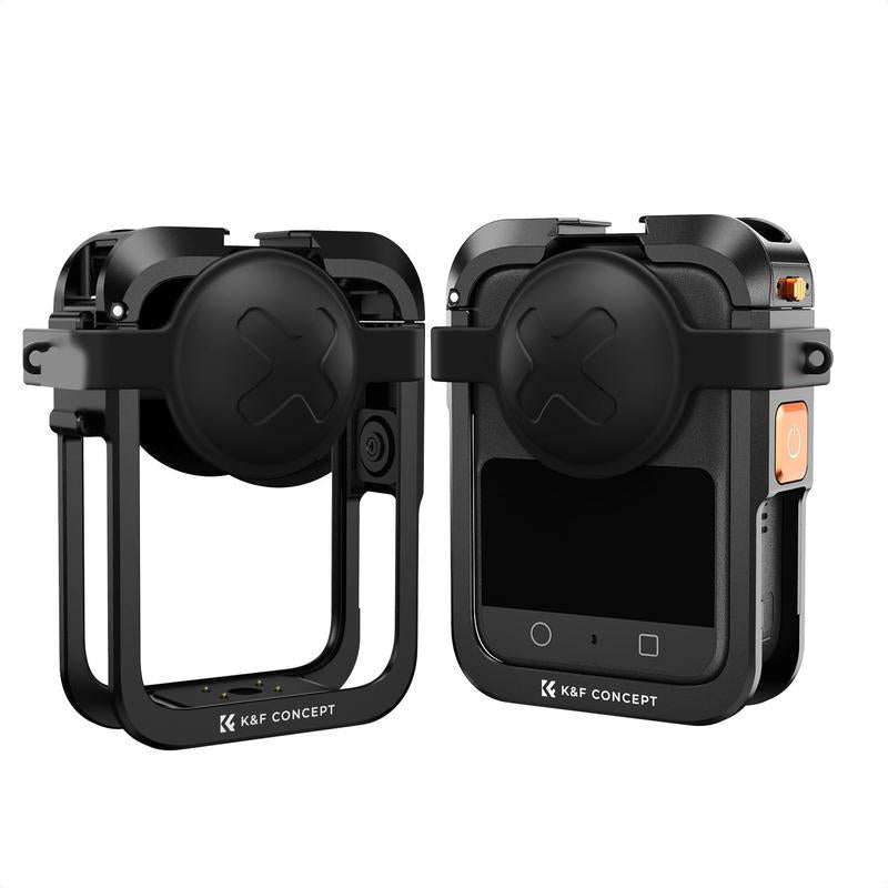 K&F CONCEPT Metal Camera Cage Compatible with DJI Osmo 360 Accessories, Aluminum Alloy Protective Case | with Silicone Lens Cover | Expansion Frame with 2 Cold Shoe Mount | Built-In Charging Contact