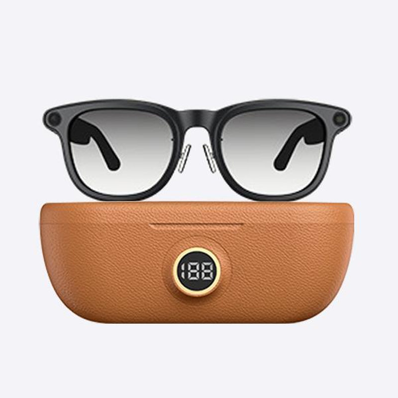 [Valentine'S Day] Coucur 2026 New G1-AI 4K Smart Camera Glasses with 6-Axis Stabilization AI Photo Recognition, Real-Time Translation & Charging Case, ENC Noise Reduction for Bluetooth Calls,Stylish Travel Accessory-2 Pairs of Interchangeable Lenses