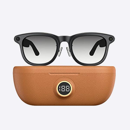 [Valentine'S Day] Coucur 2026 New G1-AI 4K Smart Camera Glasses with 6-Axis Stabilization AI Photo Recognition, Real-Time Translation & Charging Case, ENC Noise Reduction for Bluetooth Calls,Stylish Travel Accessory-2 Pairs of Interchangeable Lenses