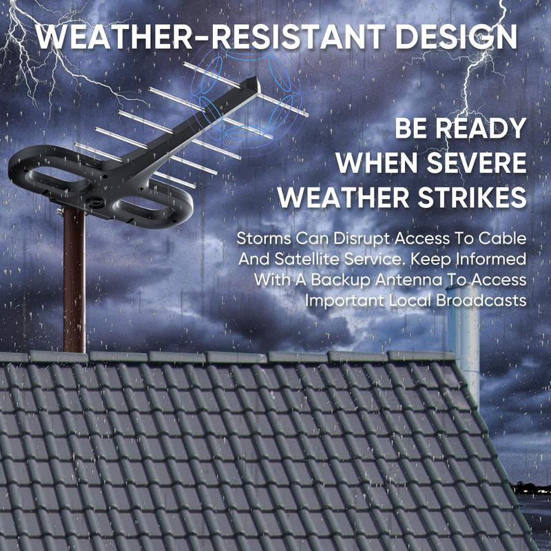 2025 Digital HD TV Antenna Outdoor, Long Range with UHF/VHF , Supports 4K, 1080P, Smart and Older Tvs , Outdoor TV Antenna , Easy Installation for Home & RV , No Monthly Bill, Enjoy Local Channels