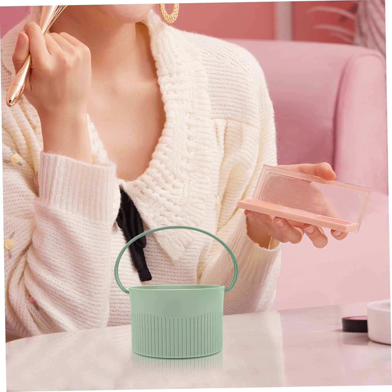 Minkissy Cosmetic Brush Cleaner Makeup Brush Cleaning Bowl Multi-Functional Cleaning Tool for Women