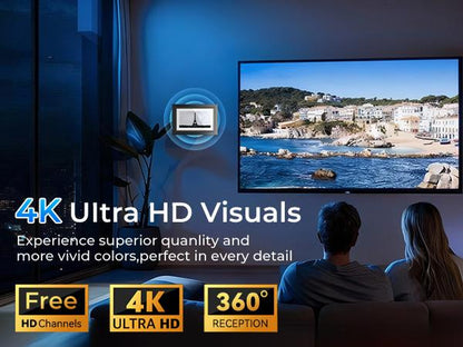 Indoor Digital HDTV Antenna, 12' Coaxial Cable, Superior Reception Range & Signal Reliability, Supports 4K Smart Tvs, OTA Broadcast & Nextgen TV, Easy Install Antenna with Signal Booster, Picture Frame Design for Local Channels Tiktokshopblackfriday
