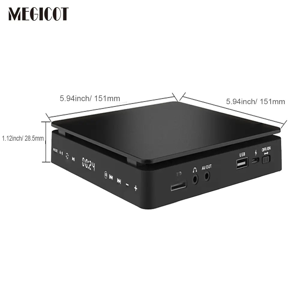 MEGICOT Mini DVD Player for TV with HD AV Port Touch Button Remote Control, All Region Free, Support CD DVD VCD USB Flash HD Video Playback Players for Home