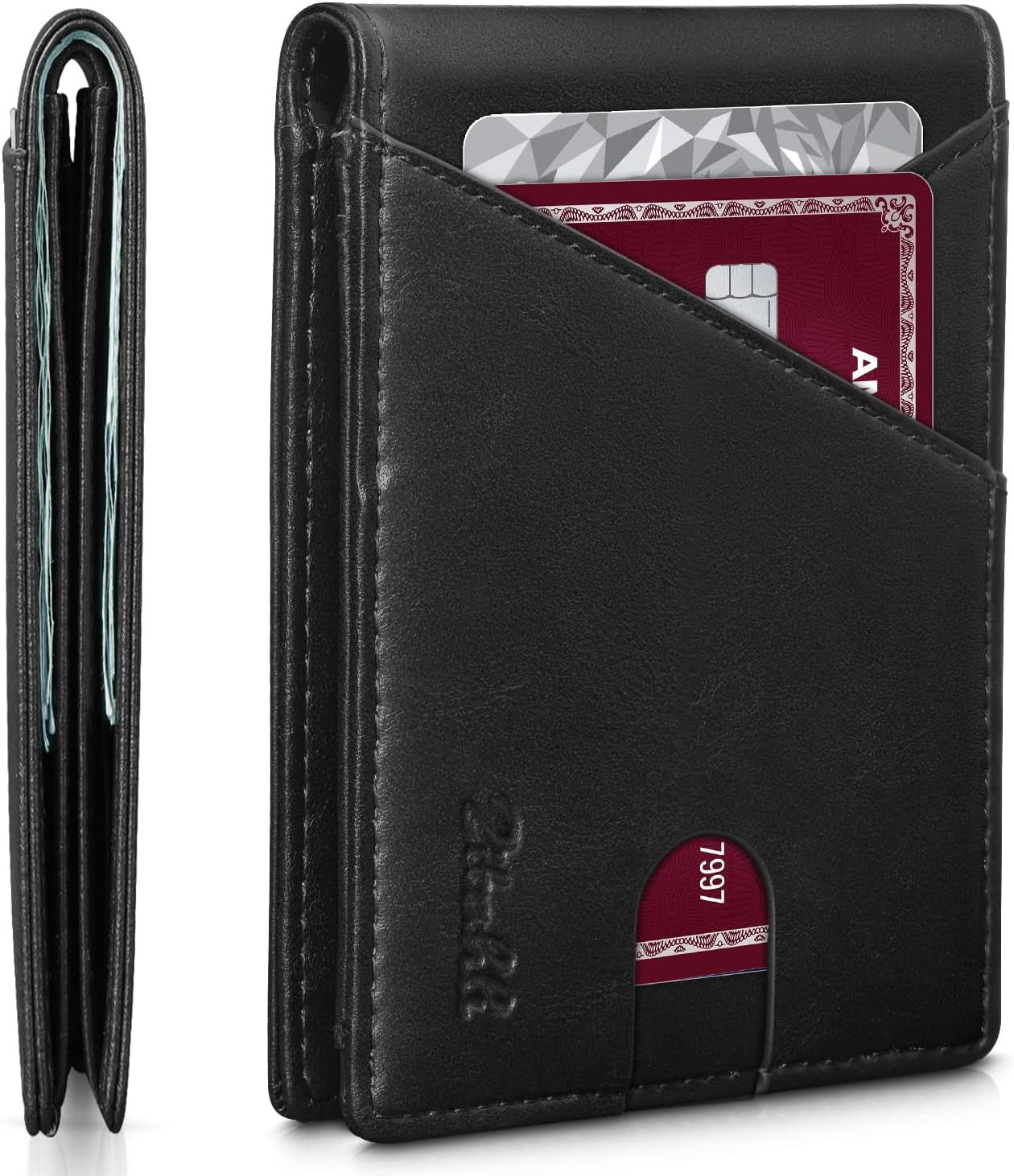Zitahli Bifold Wallets for Men - Slim RFID Leather Credit Card Holder for 6-11 Cards, Minimalist Thin Wallet with ID Window & Cash Slot,Front Pockt Carteras Para Hombres, Birthday Gifts for Men | Slim