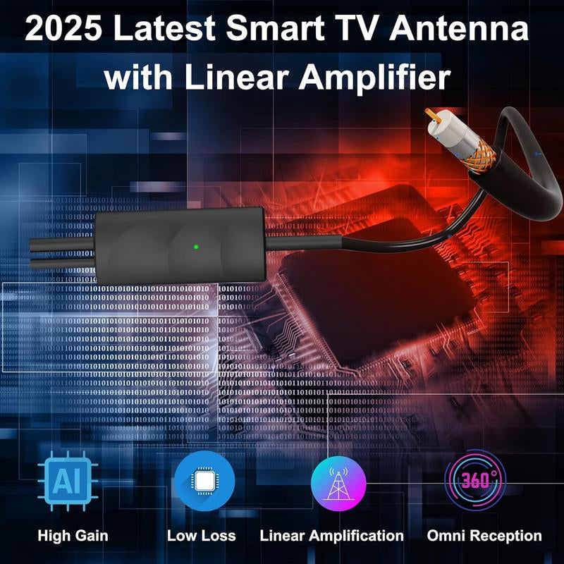 Indoor Digital HDTV Antenna, 12' Coaxial Cable, Superior Reception Range & Signal Reliability, Supports 4K Smart Tvs, OTA Broadcast & Nextgen TV, Easy Install Antenna with Signal Booster, Picture Frame Design for Local Channels Tiktokshopblackfriday