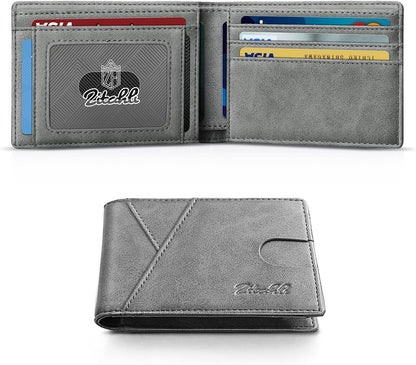 Zitahli Bifold Wallets for Men - Slim RFID Leather Credit Card Holder for 6-11 Cards, Minimalist Thin Wallet with ID Window & Cash Slot,Front Pockt Carteras Para Hombres, Birthday Gifts for Men | Slim