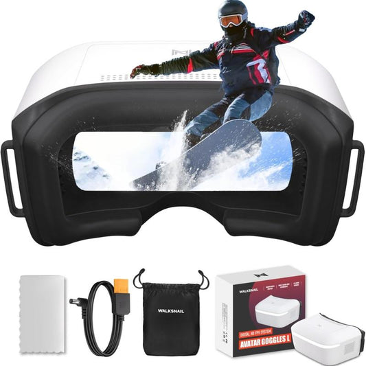 CADDXFPV Walksnail Avatar HD FPV Goggles L – 1080P 4.5-Inch Screen, Head Tracking, Immersive Flight Experience, PPM Signal, Micro SD Slot, Lens Customization, Compatible with All Walksnail VTX Kits