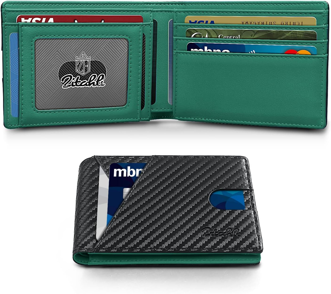 Zitahli Bifold Wallets for Men - Slim RFID Leather Credit Card Holder for 6-11 Cards, Minimalist Thin Wallet with ID Window & Cash Slot,Front Pockt Carteras Para Hombres, Birthday Gifts for Men | Slim