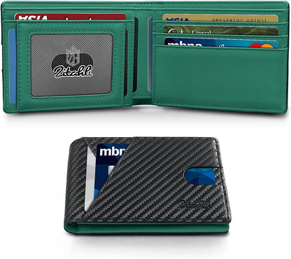 Zitahli Bifold Wallets for Men - Slim RFID Leather Credit Card Holder for 6-11 Cards, Minimalist Thin Wallet with ID Window & Cash Slot,Front Pockt Carteras Para Hombres, Birthday Gifts for Men | Slim