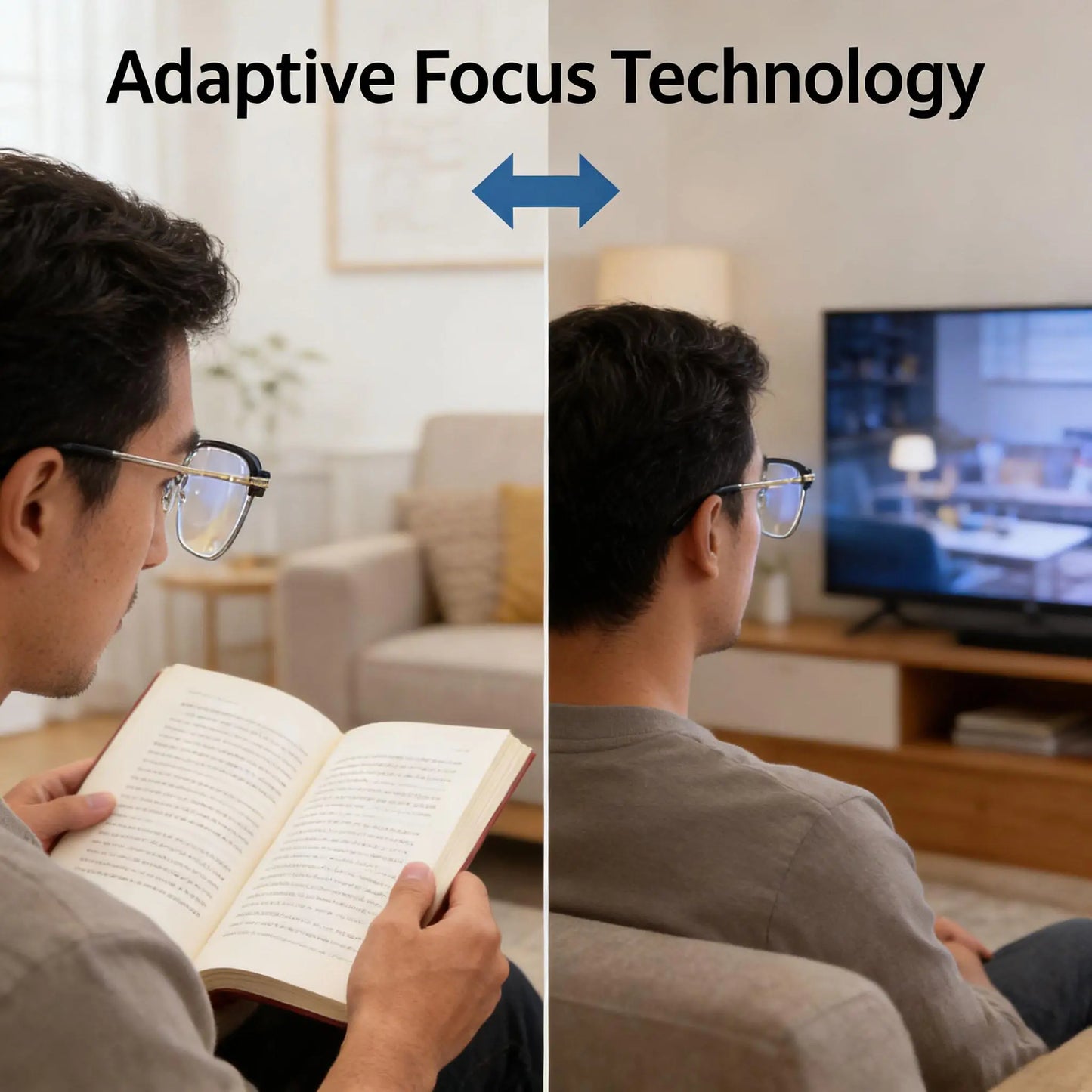 Frameless Smart Zoom Reading Glasses! Auto - Adjust +1.00 - 7.00 Diopters. Blue Light Filter for HD Eye Protection. Unisex with Soft Silicone Nose Pads, Comfortable, Lightweight, Durable, Convenient & Fashionable.