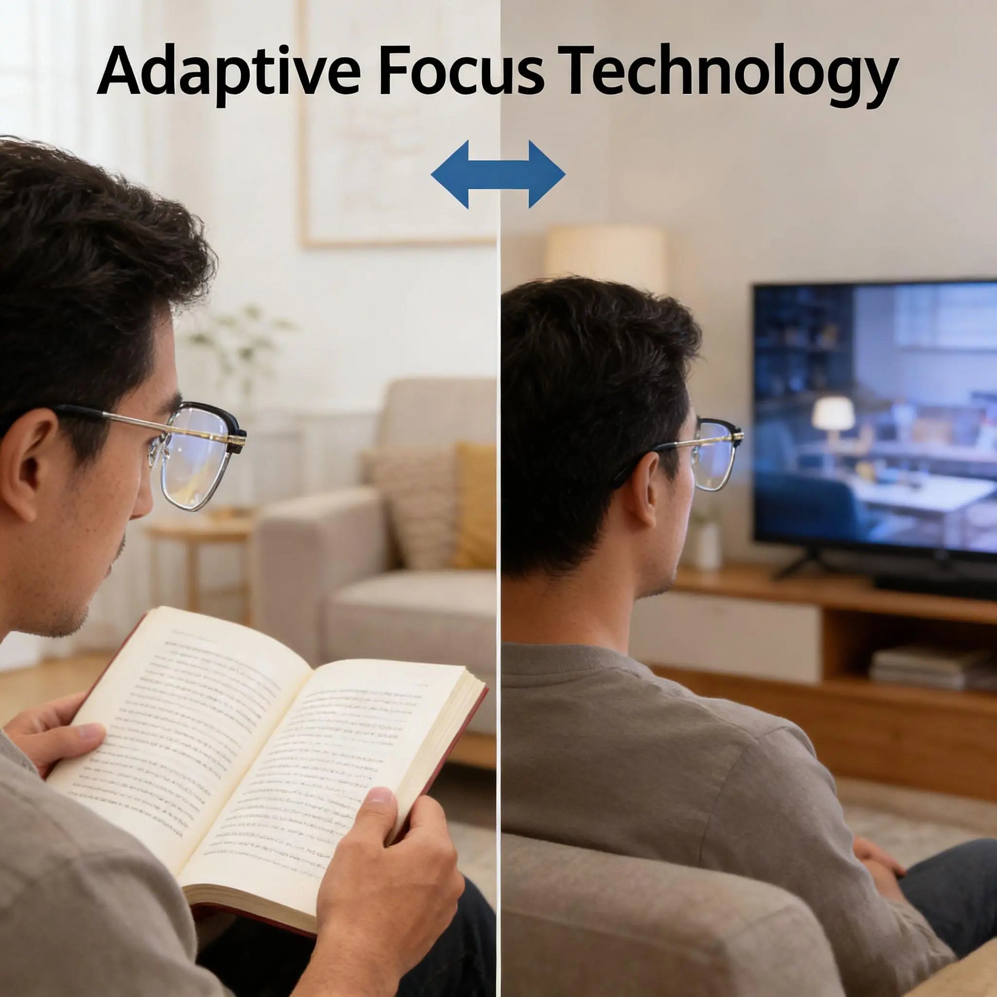 Frameless Smart Zoom Reading Glasses! Auto - Adjust +1.00 - 7.00 Diopters. Blue Light Filter for HD Eye Protection. Unisex with Soft Silicone Nose Pads, Comfortable, Lightweight, Durable, Convenient & Fashionable.