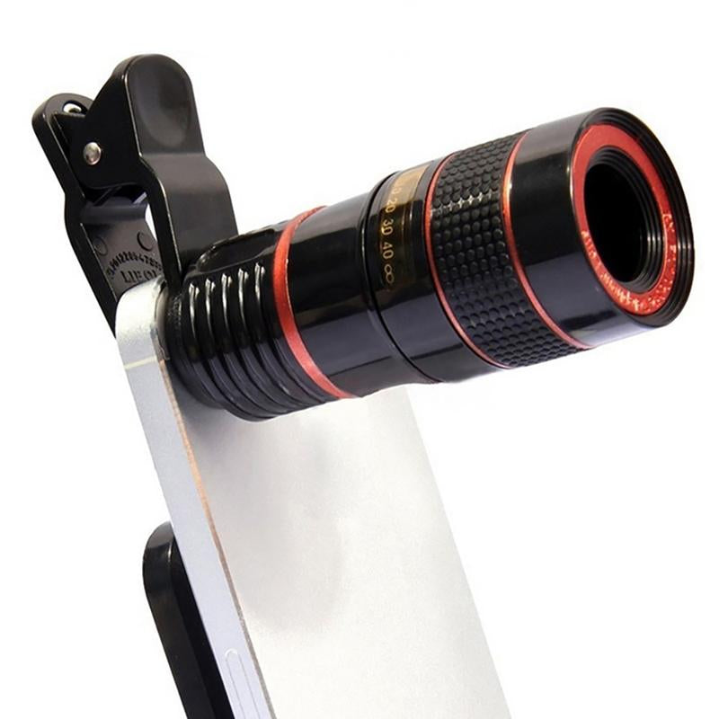 Cellphone Telescope 8 Times High Definition Monocular Telescope Mini Portable Focusing Telescope with Clip Cover Cleaning Cloth for Bird Watching Hunting Camping Hiking