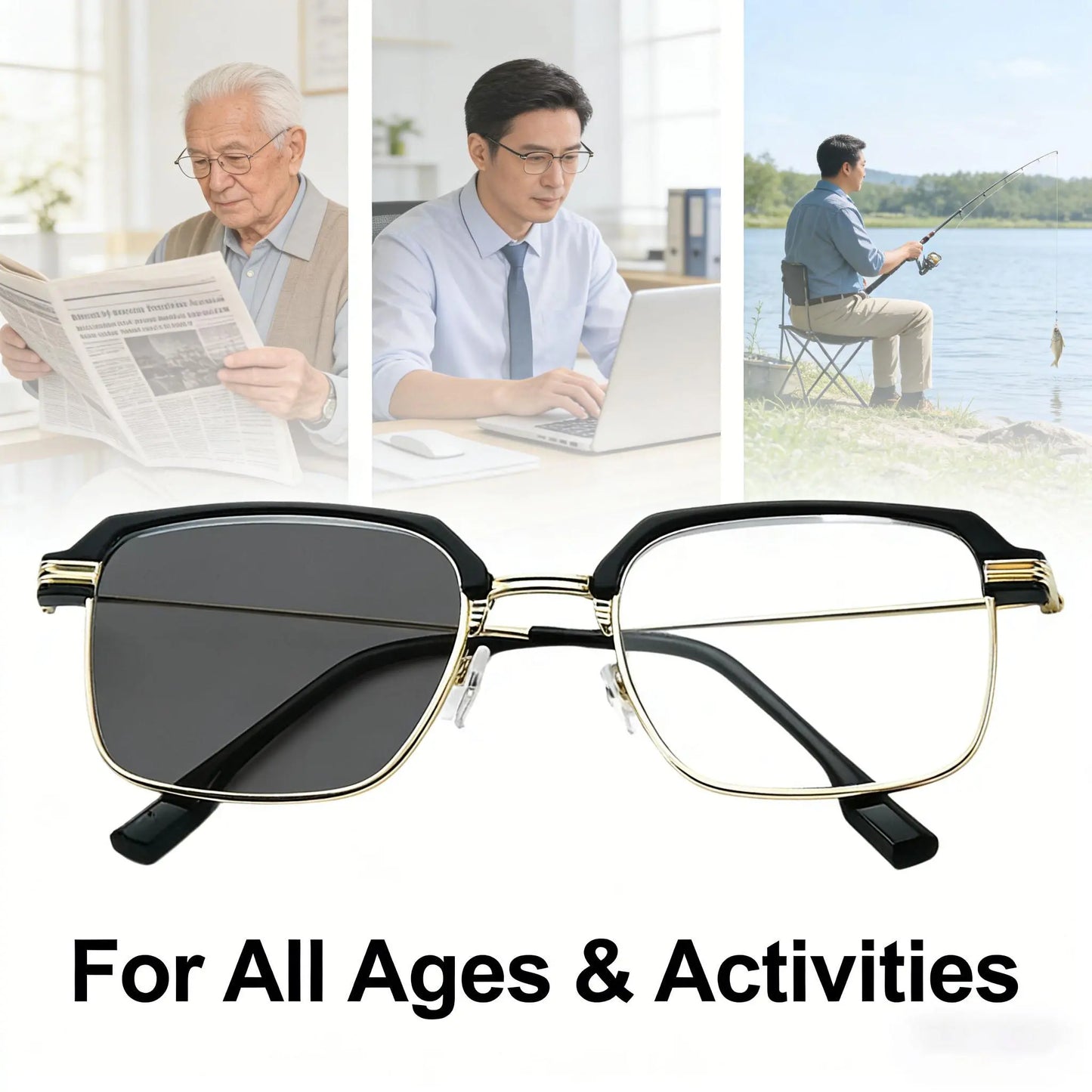 Frameless Smart Zoom Reading Glasses! Auto - Adjust +1.00 - 7.00 Diopters. Blue Light Filter for HD Eye Protection. Unisex with Soft Silicone Nose Pads, Comfortable, Lightweight, Durable, Convenient & Fashionable.