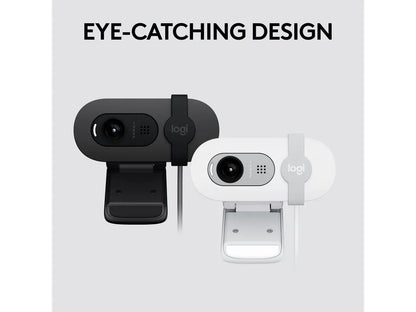 Logitech Brio 100 Full HD Webcam for Meetings and Streaming, Auto-Light Balance, Built-In Mic, Privacy Shutter, USB-A, for Microsoft Teams, Google Meet, Zoom and More - Graphite