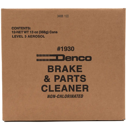 Denco #1930 Brake & Parts Cleaner Non-Chlorinated 13 Oz Cans 12 Pack High Power Spray Cleaner for ABS Calipers Pads Rotors
