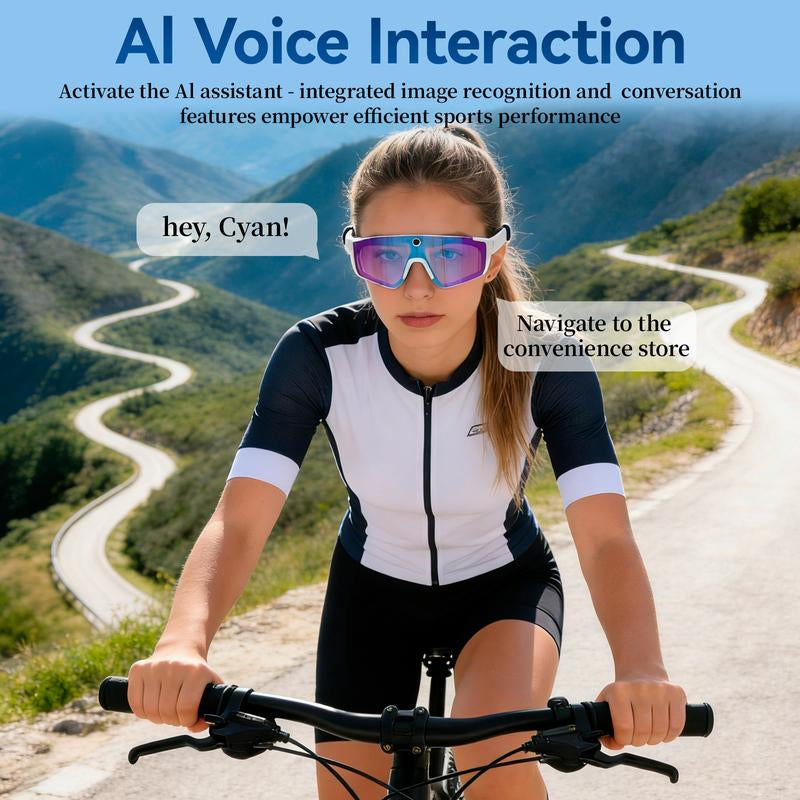 AI Smart Sports Camera Glasses: 2K Video/Photo + 260Mah Long Battery + HD Calls | Waterproof for Cycling/Skiing/Hiking | Perfect for New Year’S Long Weekend Getaways