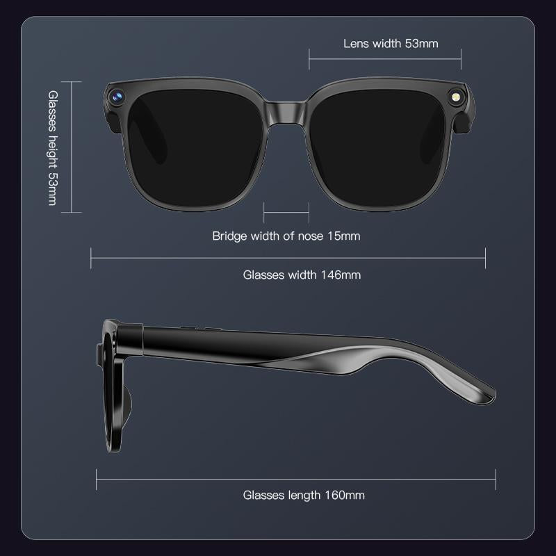 Smart AI Camera Glasses with 8MP Photochromic Lenses ,Button Touch Adjustment for Travel Outdoor Adventures Hands-Free Photography 160+Languages Real-Time Translation Bluetooth Wireless Wearable Video Recording UV Protection