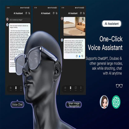 2026 Smart AI Camera Glasses with 8MP High-Quality Lenses HD Camera, Dual Speakers, Directional Sound Output, Smart Touch + Physical Buttons, Hands-Free Photography 160+Languages Real-Time Translation Bluetooth Wireless Calling Valentine'S Day