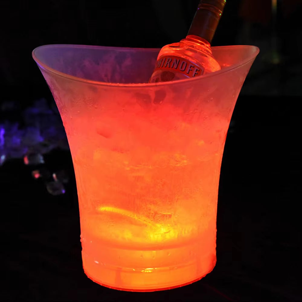 Champagne Beer Bucket 5L LED Light up New Waterproof Plastic LED Ice Bucket