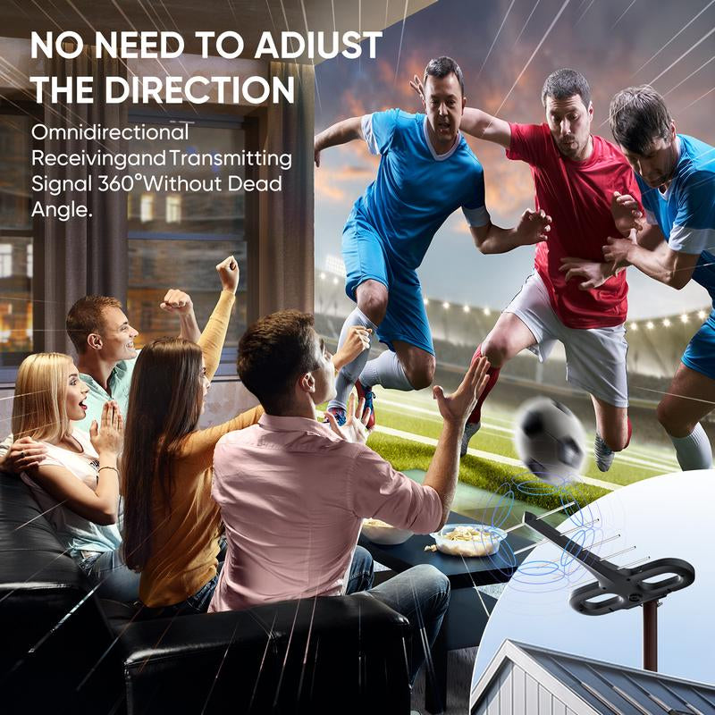 2025 Digital HD TV Antenna Outdoor, Long Range with UHF/VHF , Supports 4K, 1080P, Smart and Older Tvs , Outdoor TV Antenna , Easy Installation for Home & RV , No Monthly Bill, Enjoy Local Channels