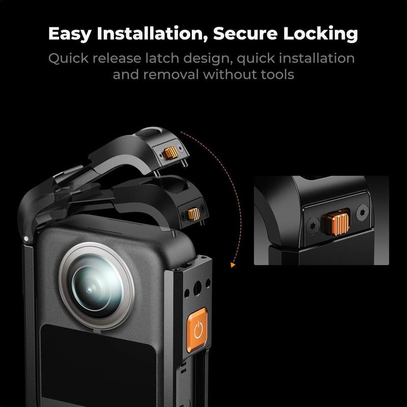 K&F CONCEPT Metal Camera Cage Compatible with DJI Osmo 360 Accessories, Aluminum Alloy Protective Case | with Silicone Lens Cover | Expansion Frame with 2 Cold Shoe Mount | Built-In Charging Contact