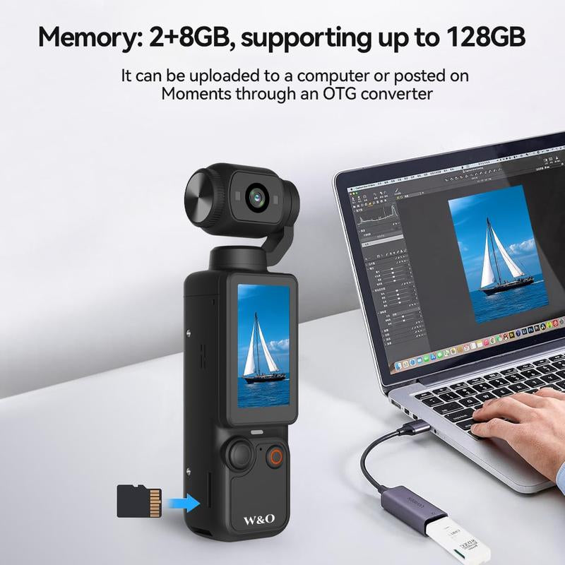 Portable 2.5K Ultra HD Video Recorder with 180° Rotating Lens, Handheld Stabilizer Pocket Camera, Full Body Camera for Vlogging, Travel & Daily Life Recording, USB Rechargeable, Vlogging Camera, Modern Gadget, Durable Construction, Camcorder