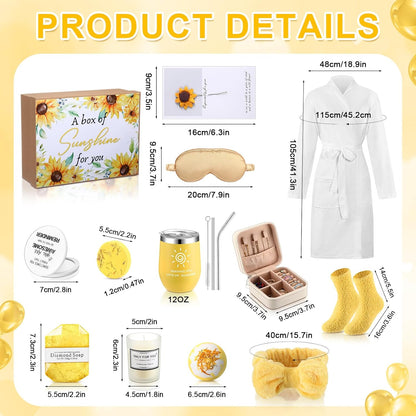 Nuogo 13 Pcs Birthday Gifts for Women Spa Basket Set for Women Mother'S Day Gifts Mirrors Socks Steamers Jewelry Case Bath Robe Mom Nurse Girlfriend Wife