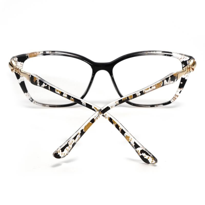 HAITONGCR-1 Pc Reading Glasses with Blue Light Protection Lenses, Red and Black Tortoise Frames, Fashionable Style Suitable for Women, Unisex, with Glasses Box and Cloth