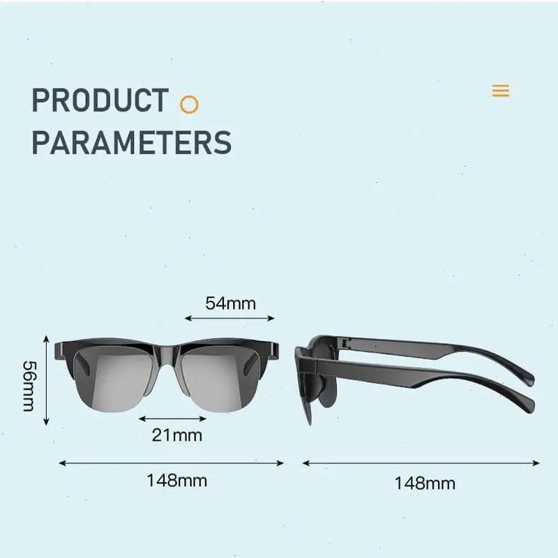【2026】Polarized Bluetooth Smart Glasses with Mic & Speakers,Hd Calling,5-Hr Battery,Athletic/Outdoor UV Protection Unisex, Summer,Waterproof, Smart Summer Gear