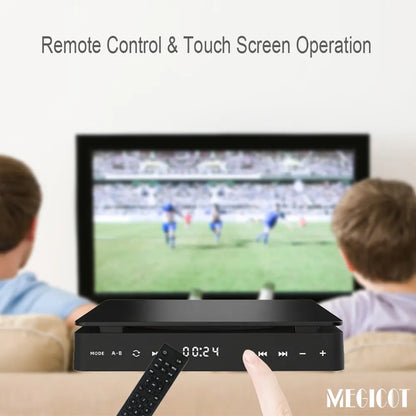 MEGICOT Mini DVD Player for TV with HD AV Port Touch Button Remote Control, All Region Free, Support CD DVD VCD USB Flash HD Video Playback Players for Home