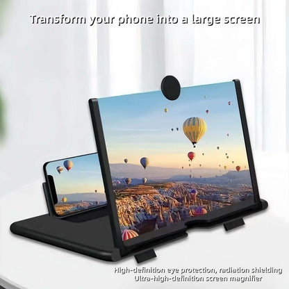 Mobile Phone Magnifier - Ultra-Hd Screen Magnifier for Easy TV Eye Protection Viewing Dual Orientation for Landscapes and Portrait Use Full-Screen Mobile Phone Magnification