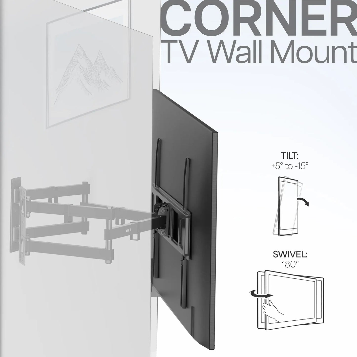 Corner Wall Mount for 32" to 70" Tvs