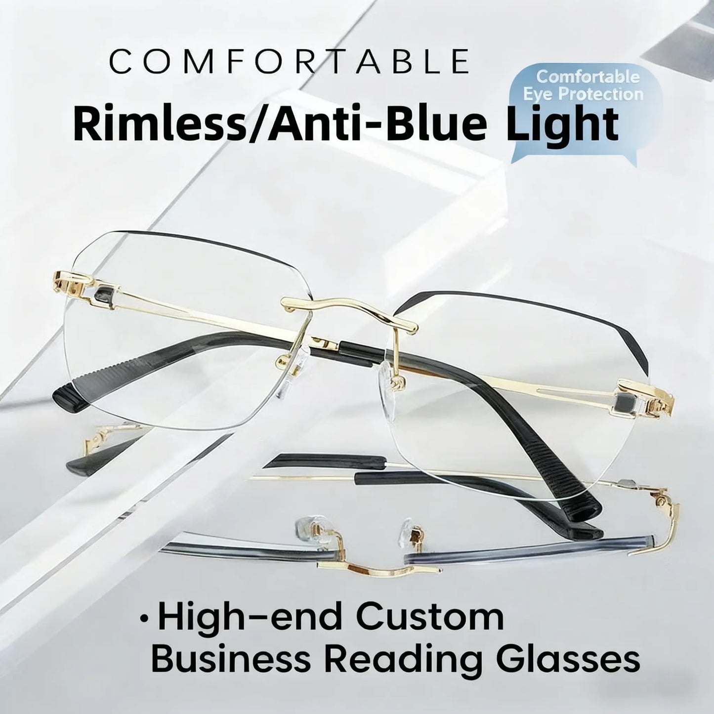 High-Definition Blue Light Blocking Reading Glasses, Anti-Blue Protection for Computer TV and Reading, Comfortable Wear with Soft Silicone Nose Pads
