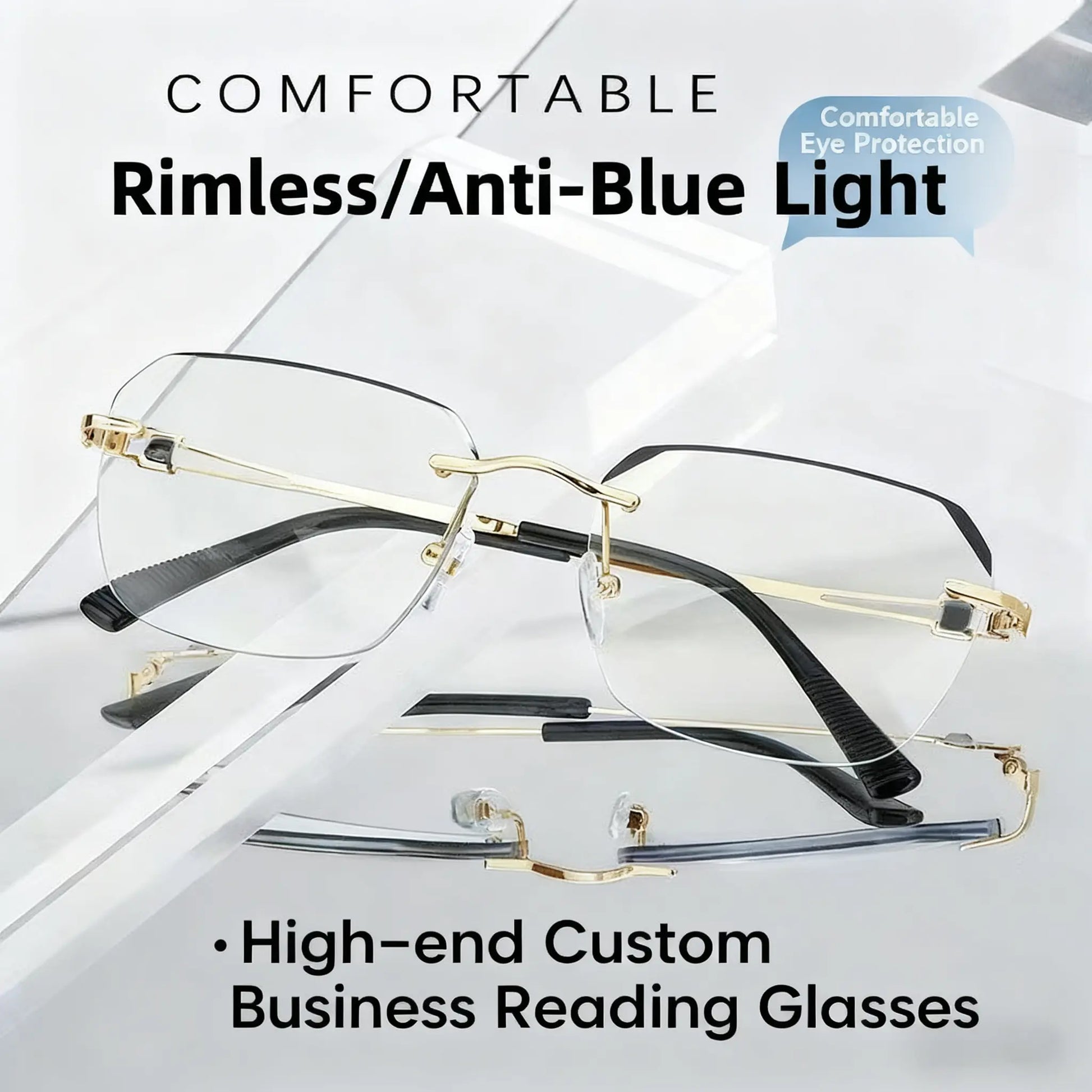 High-Definition Blue Light Blocking Reading Glasses, Anti-Blue Protection for Computer TV and Reading, Comfortable Wear with Soft Silicone Nose Pads