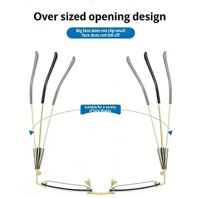 Frameless Progressive Reading Glasses with HD Blue Lightfiltering Clear Lenses HD Vision for Reading Computer Gaming and Street Style Unisex Women/Men Daily Lightweight Comfort (Equivalent +1.00 To+4.00)