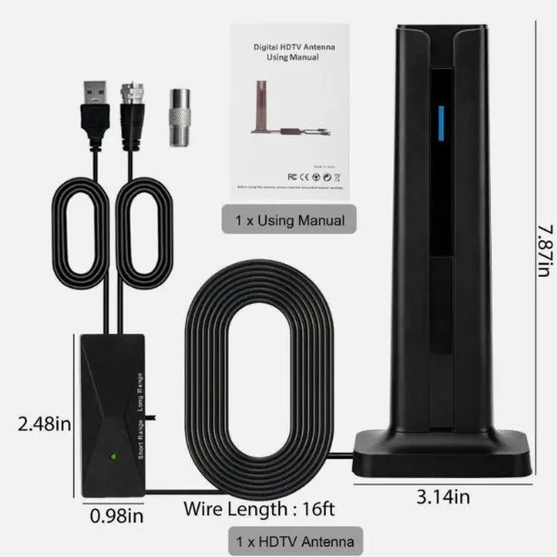 TV Antenna Digital HD Antenna 1080P 4K Ultra HD Indoor Long Range High-Quality Signal for Home Entertainment Full HD NBC ABC HSN