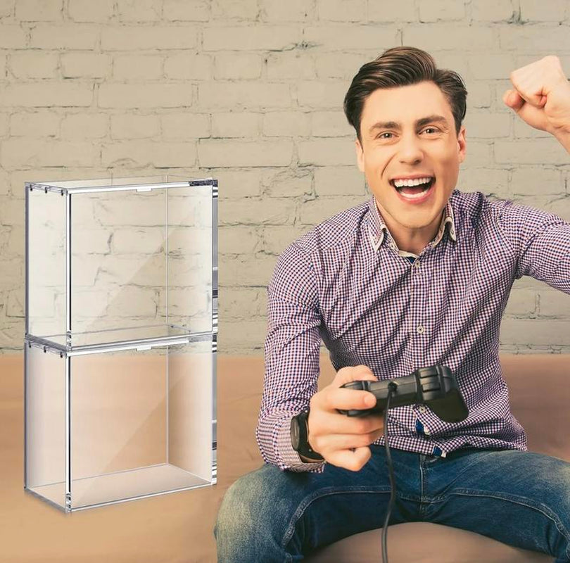 ETB Acrylic Clear Magnetic Display Case, 5Mm Thick Uv-Resistant Display Box, Magnetic Closure Made Easy Top Loading Ultra Boxes for Display Compatible with PKMN Booster Boxes, 1 Count Dustproof and Waterproof Display Box Card Protector(1-Pack)