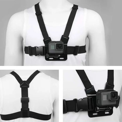 SJCAM 2Pcs Action Camera Accessories Set - Head Strap Mount + Chest Mount Harness, for SJCAM C110Plus/C100Plus/C300/C400/Sj20 SJ4K /Gopro Hero 13 12 11 10 9 8 7 6 5 4/AKASO Ek7000/V50/Brave 7/DJI Action Camera