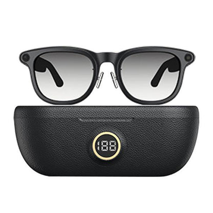 [Valentine'S Day] Coucur 2026 New G1-AI 4K Smart Camera Glasses with 6-Axis Stabilization AI Photo Recognition, Real-Time Translation & Charging Case, ENC Noise Reduction for Bluetooth Calls,Stylish Travel Accessory-2 Pairs of Interchangeable Lenses