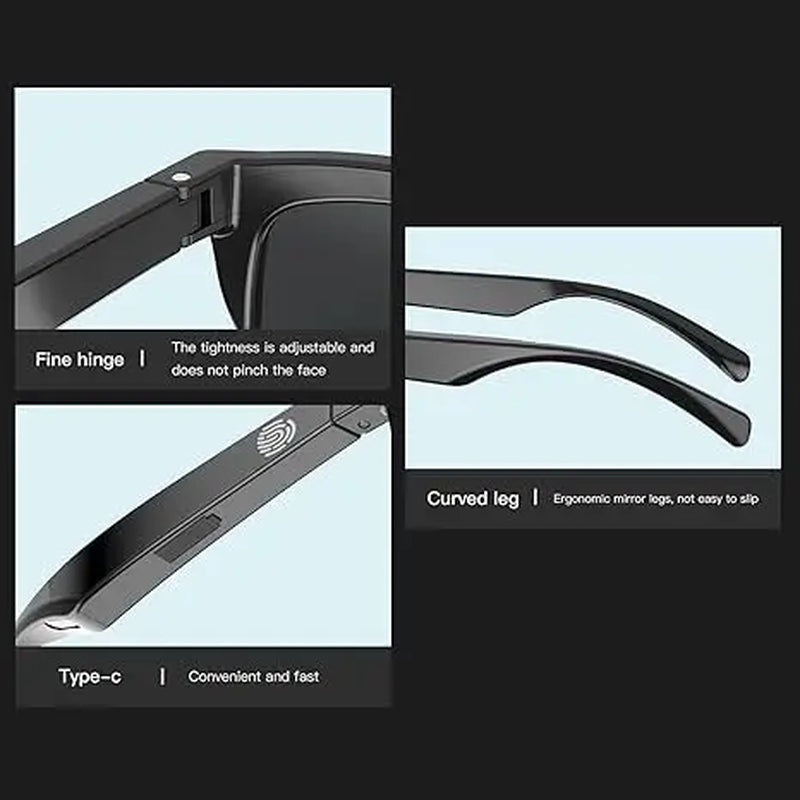 【2026】Polarized Bluetooth Smart Glasses with Mic & Speakers,Hd Calling,5-Hr Battery,Athletic/Outdoor UV Protection Unisex, Summer,Waterproof, Smart Summer Gear