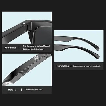 【2026】Polarized Bluetooth Smart Glasses with Mic & Speakers,Hd Calling,5-Hr Battery,Athletic/Outdoor UV Protection Unisex, Summer,Waterproof, Smart Summer Gear