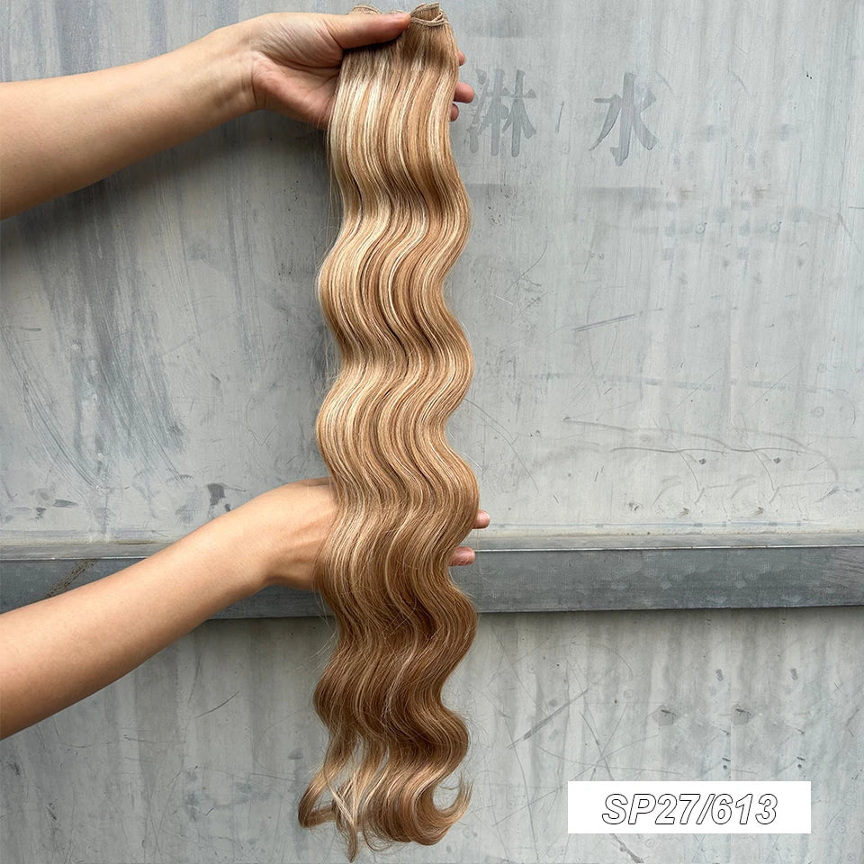 Magicae 30Inch 200g/Pc Chocolate Ombre Brown Orange Blond P27/613 Bio Body Wave Grey High Temperature Synthetic Hair Extension
