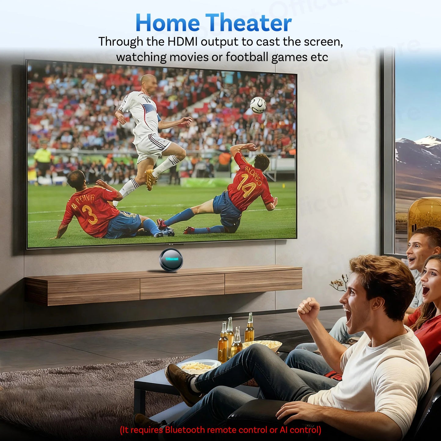 OTTOCAST P3 PRO AI Box Android TV Box for HDMI out Wireless CarPlay Android Auto Car Accessories for Toyota VW Honda Kia Benz