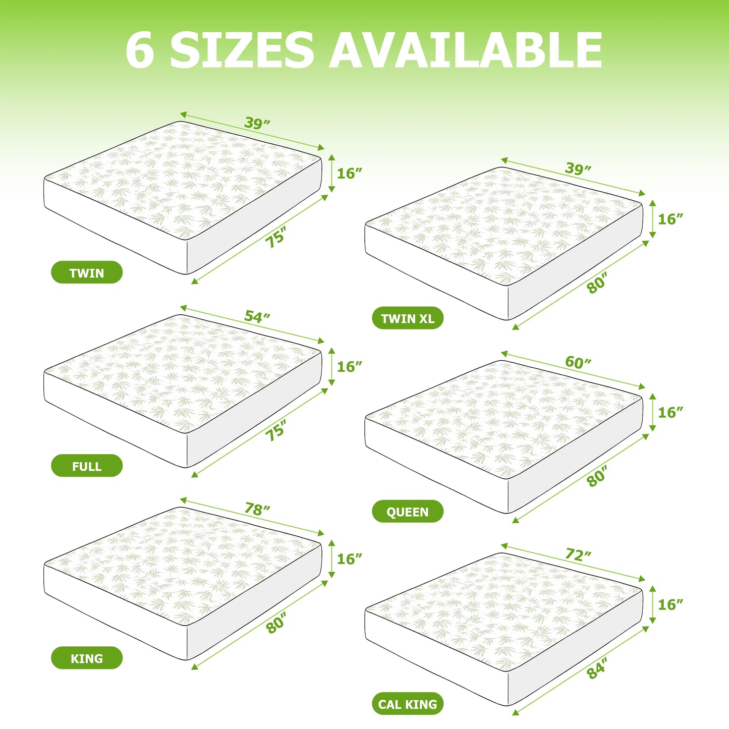 Lux Decor Mattress Protector, Cooling Rayon dervied from Bamboo Viscose, 100% Waterproof - Fitted Sheet Style, Deep Pocket