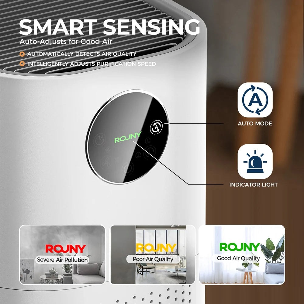 2-in-1 H13 True HEPA Air Purifier & Humidifier Combo, Pet Odor/Smoke/Allergies, 360° Air Intake, Quiet 25dB, 20~50㎡, White