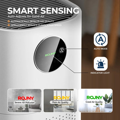 2-in-1 H13 True HEPA Air Purifier & Humidifier Combo, Pet Odor/Smoke/Allergies, 360° Air Intake, Quiet 25dB, 20~50㎡, White