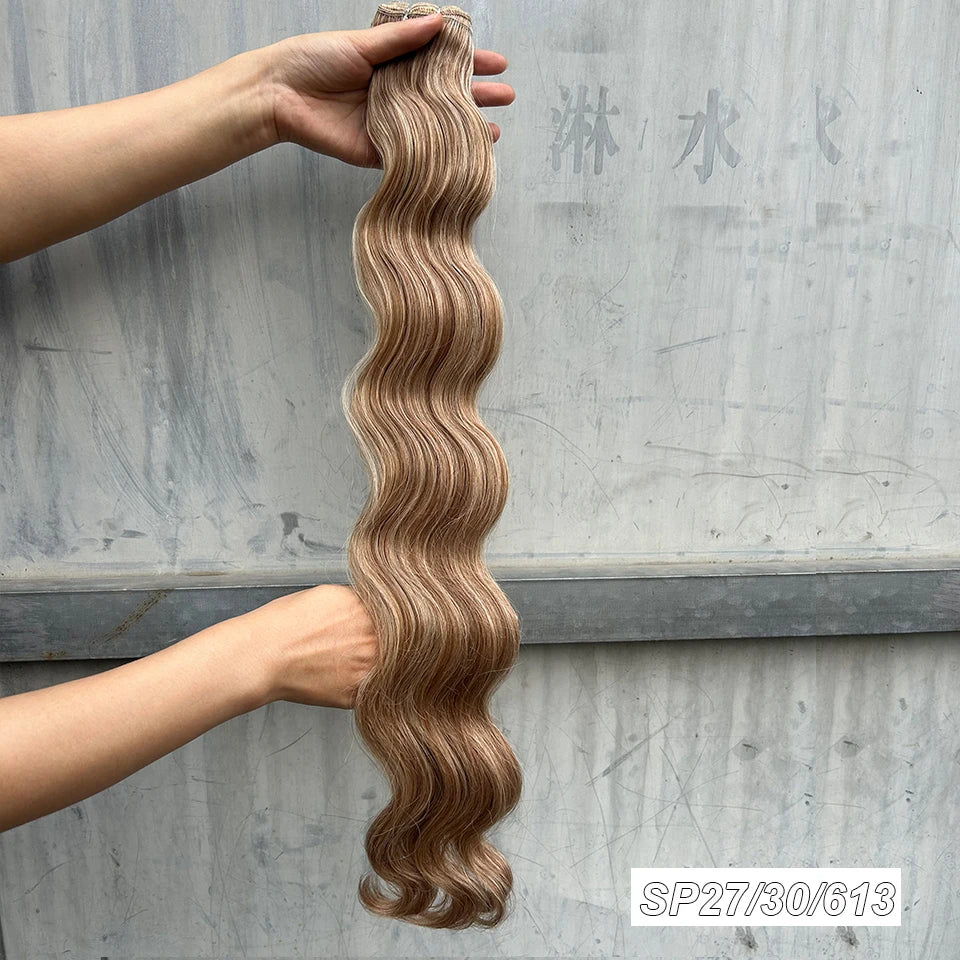 Magicae 30Inch 200g/Pc Chocolate Ombre Brown Orange Blond P27/613 Bio Body Wave Grey High Temperature Synthetic Hair Extension