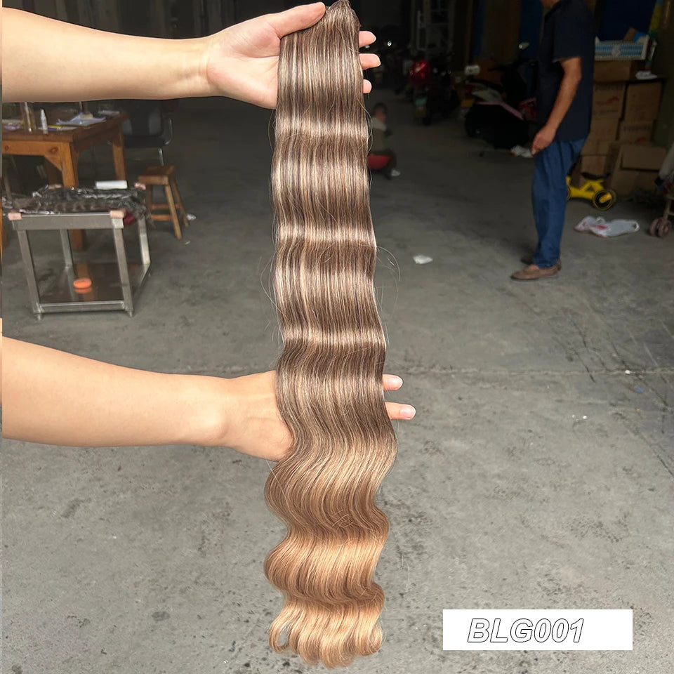 Magicae 30Inch 200g/Pc Chocolate Ombre Brown Orange Blond P27/613 Bio Body Wave Grey High Temperature Synthetic Hair Extension