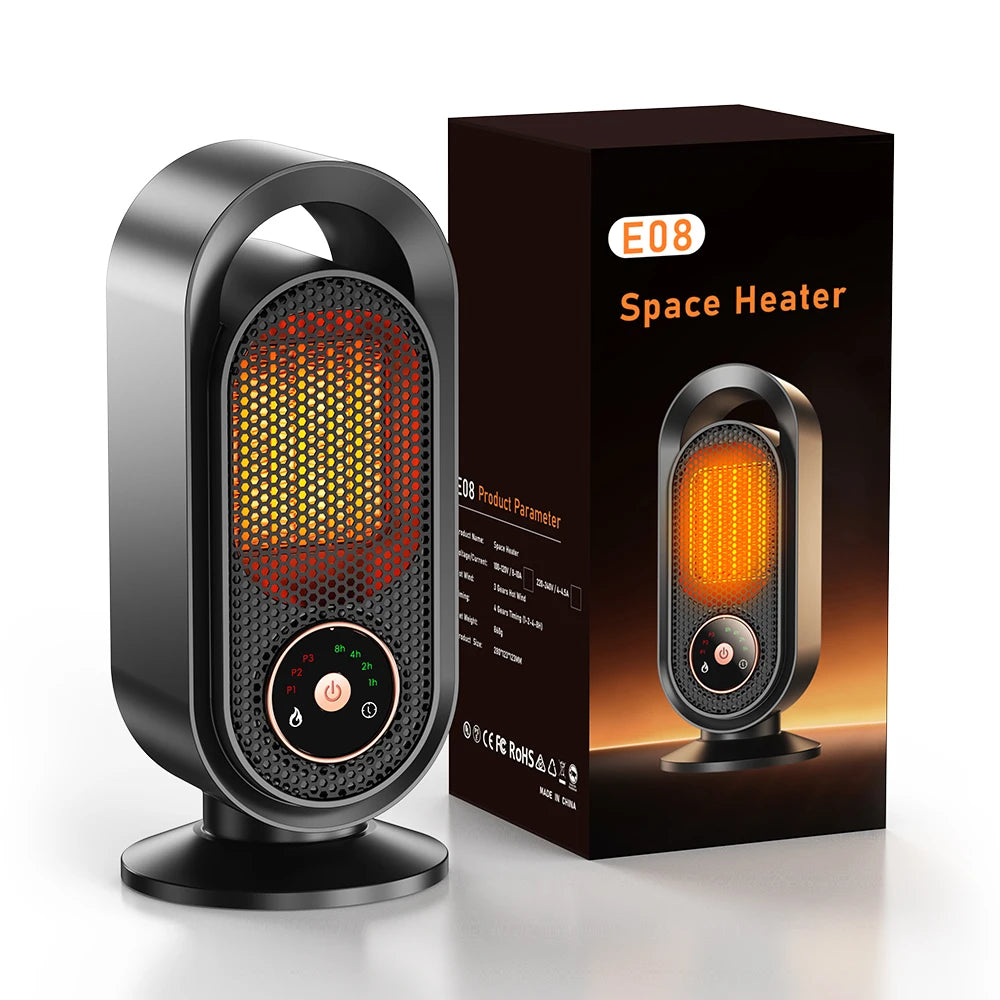 1000W Portable Heater Mini Electric Heater Room Space Heater Warm Heating Hot Fans Desktop Tilting Power-off Office Mute Heater